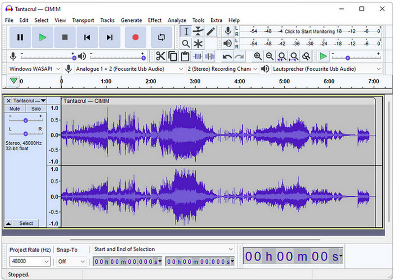 Audacity　ボーカルリムーバー