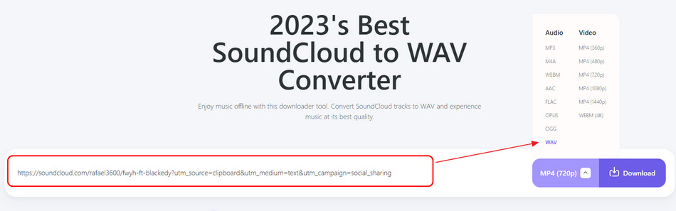 downcloud.ccを使ってSoundCloudから音楽をWAVファイルに変換